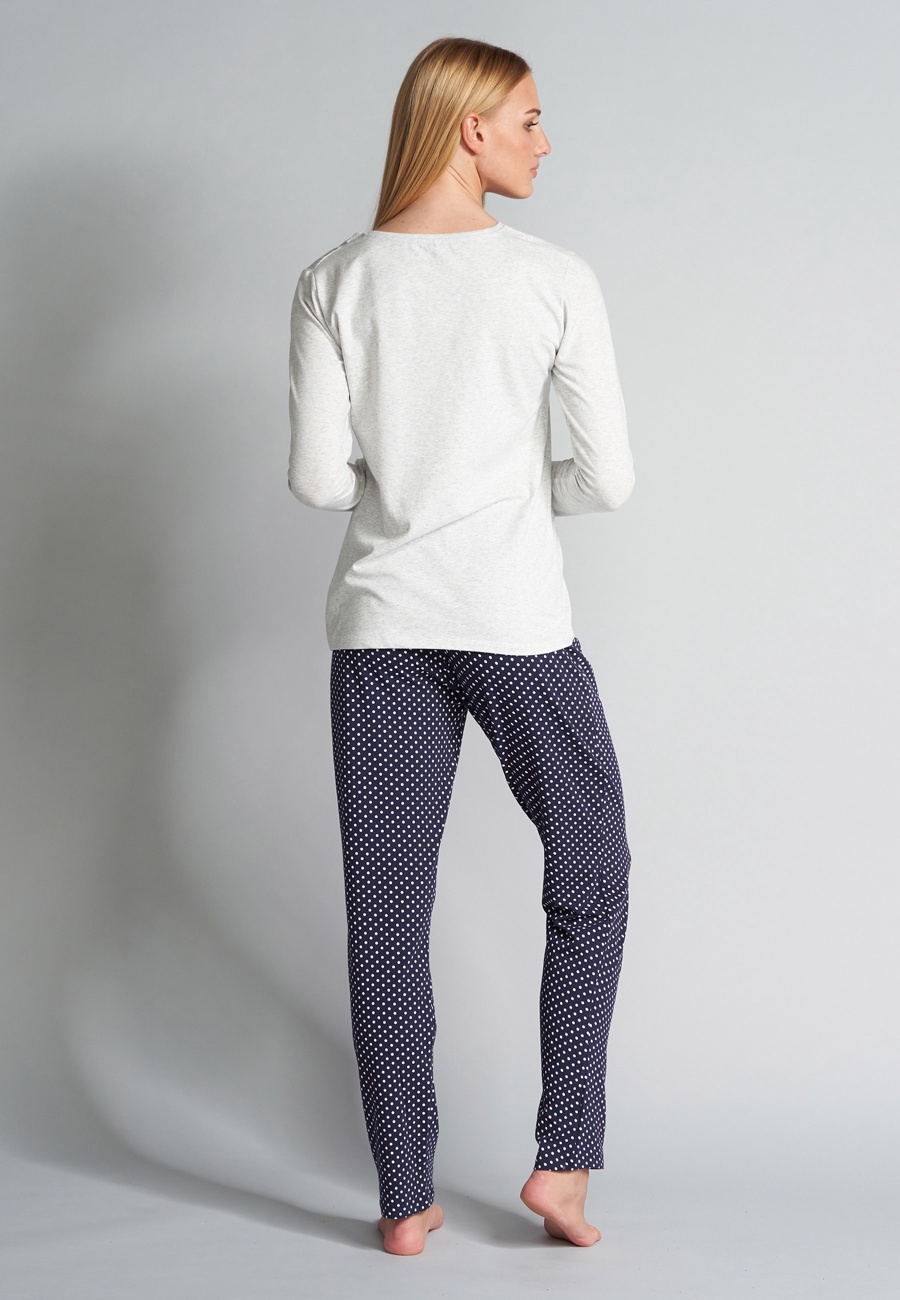 Damen Pyjama blau gepunktet