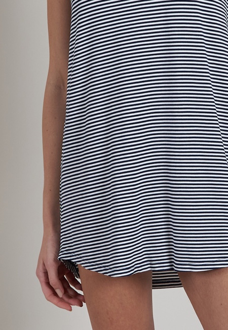 Damen Nachthemd blau quergestreift