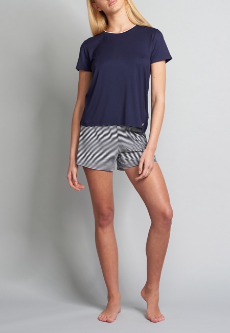 Damen Shorty blau quergestreift