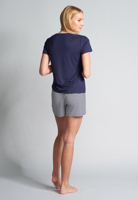 Damen Shorty blau quergestreift