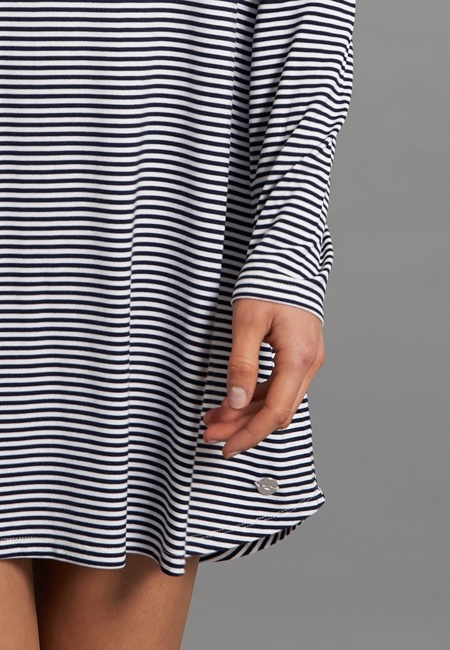 Damen Nachthemd blau quergestreift