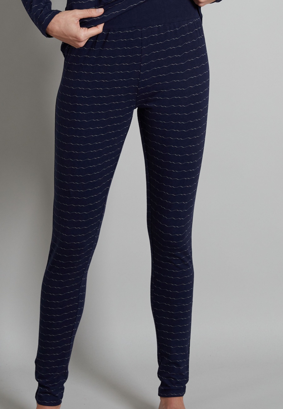 TOM TAILOR Damen Pyjama blau bedruckt
