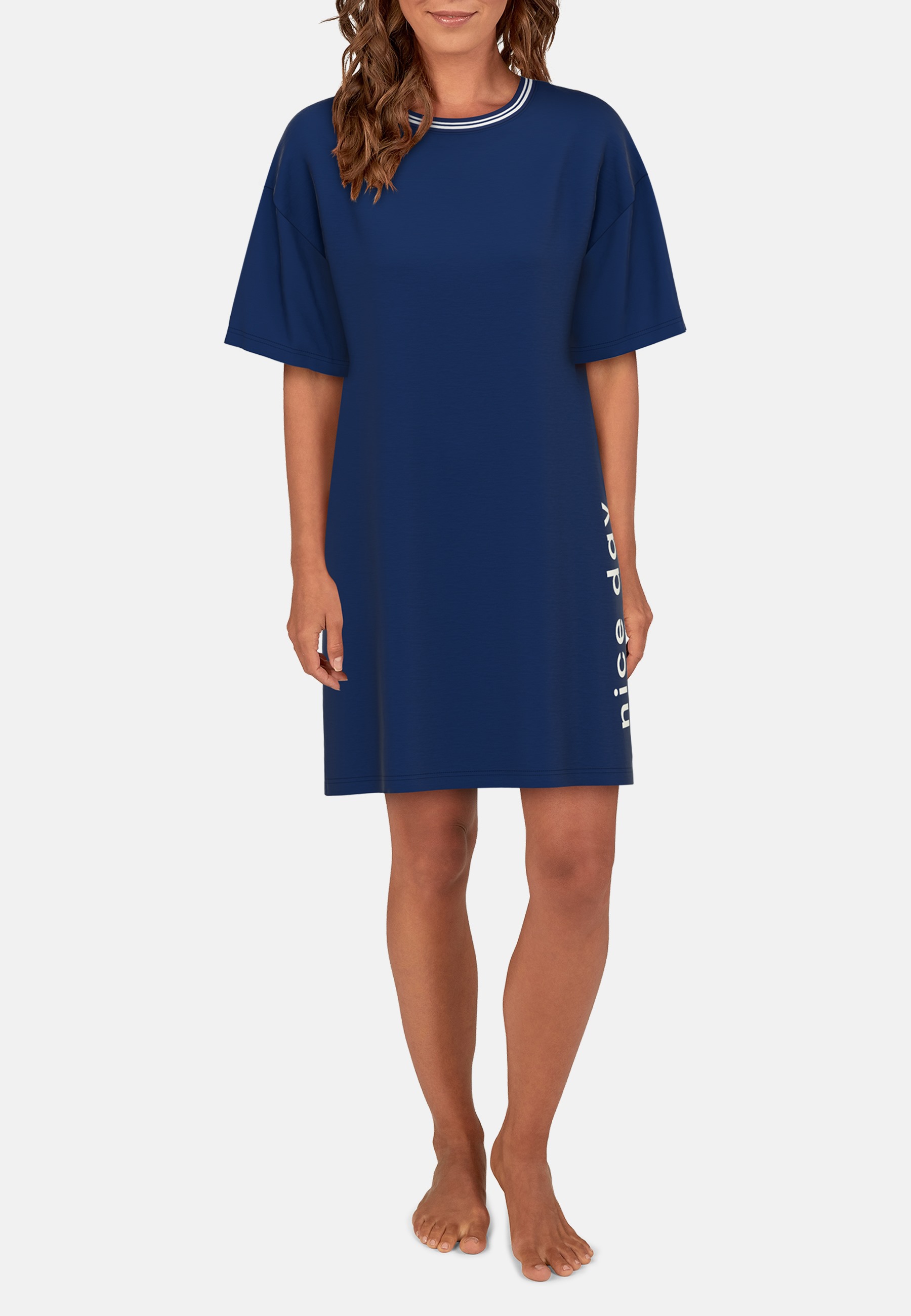 TOM TAILOR Damen Nachthemd blau uni