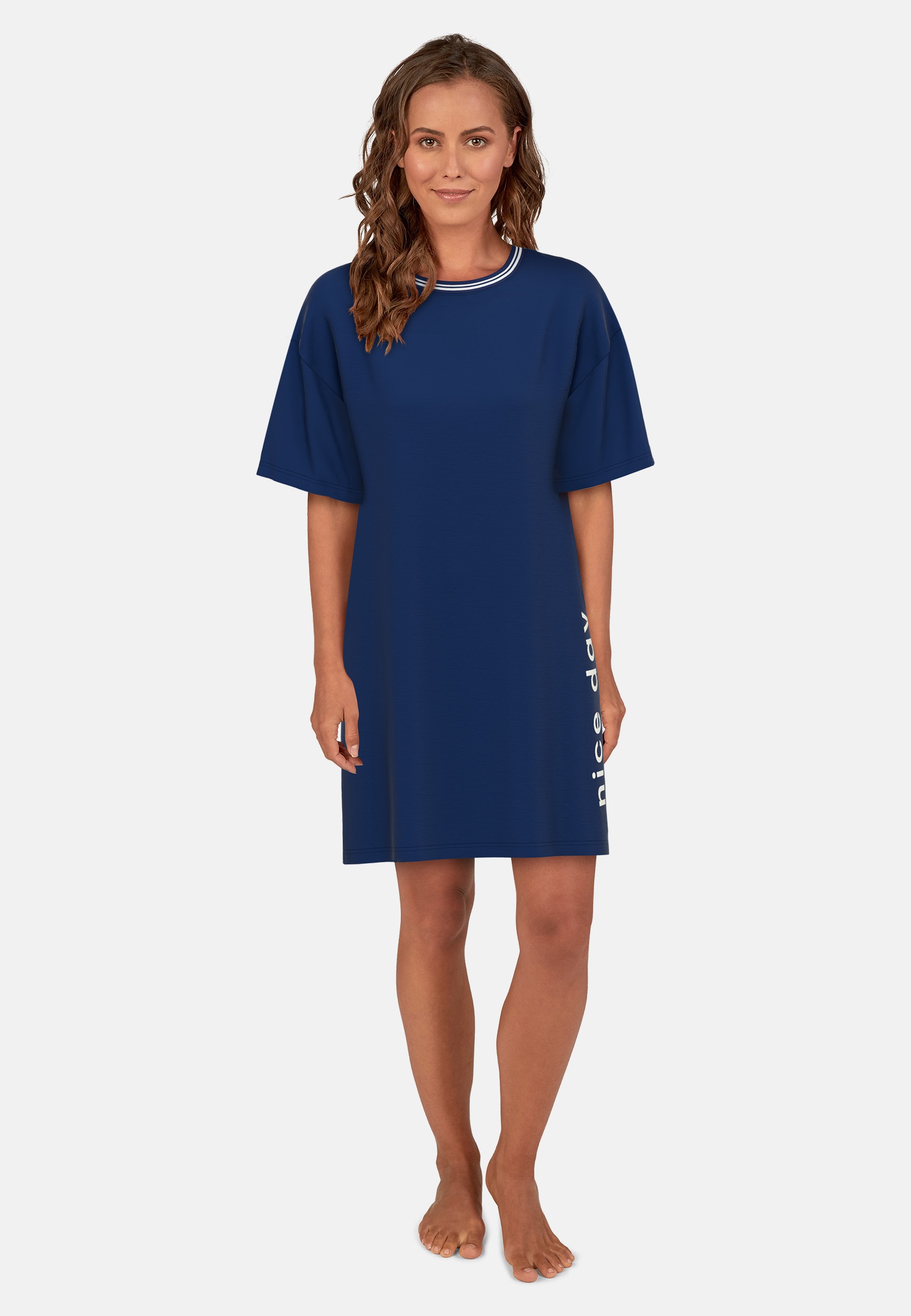 TOM TAILOR Damen Nachthemd blau uni