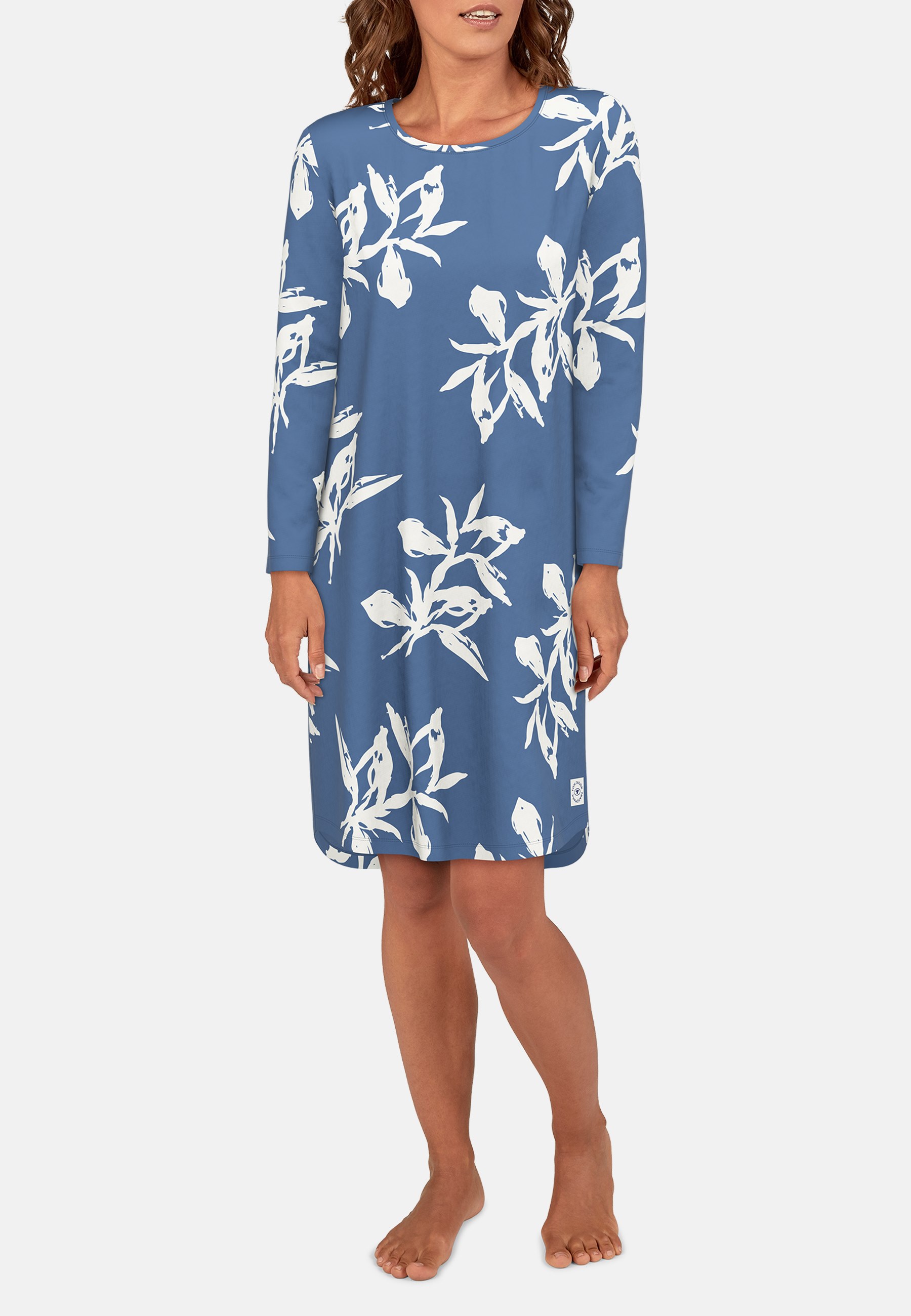 TOM TAILOR Damen Nachthemd blau bedruckt