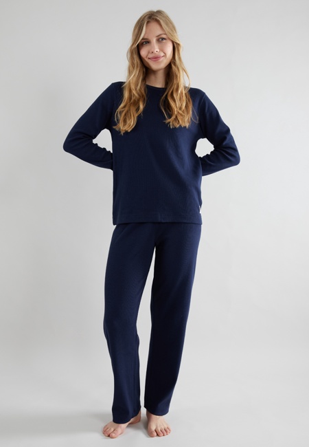 TOM TAILOR Damen Trainingsanzug blau uni