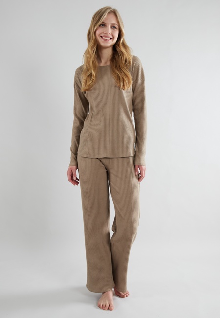 TOM TAILOR Damen Trainingsanzug braun uni