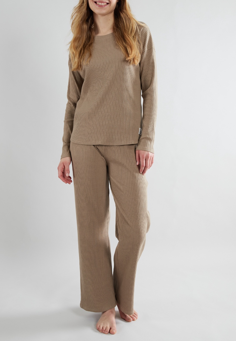 TOM TAILOR Damen Trainingsanzug braun uni