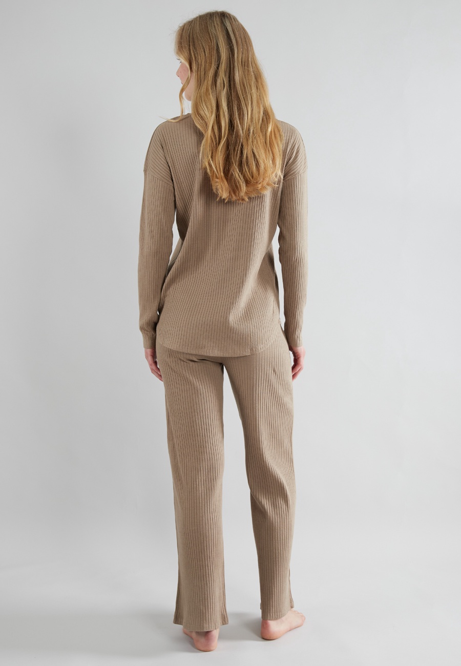 TOM TAILOR Damen Trainingsanzug braun uni