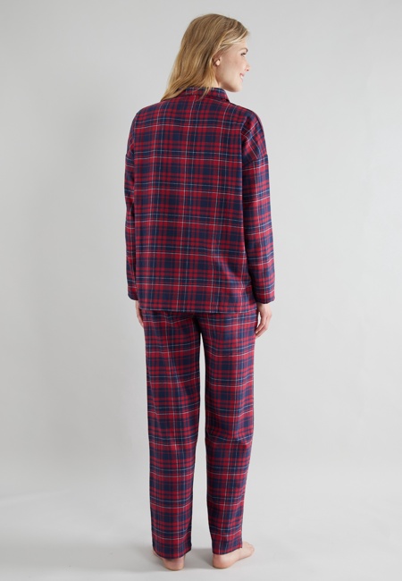 TOM TAILOR Damen Pyjama rot kariert