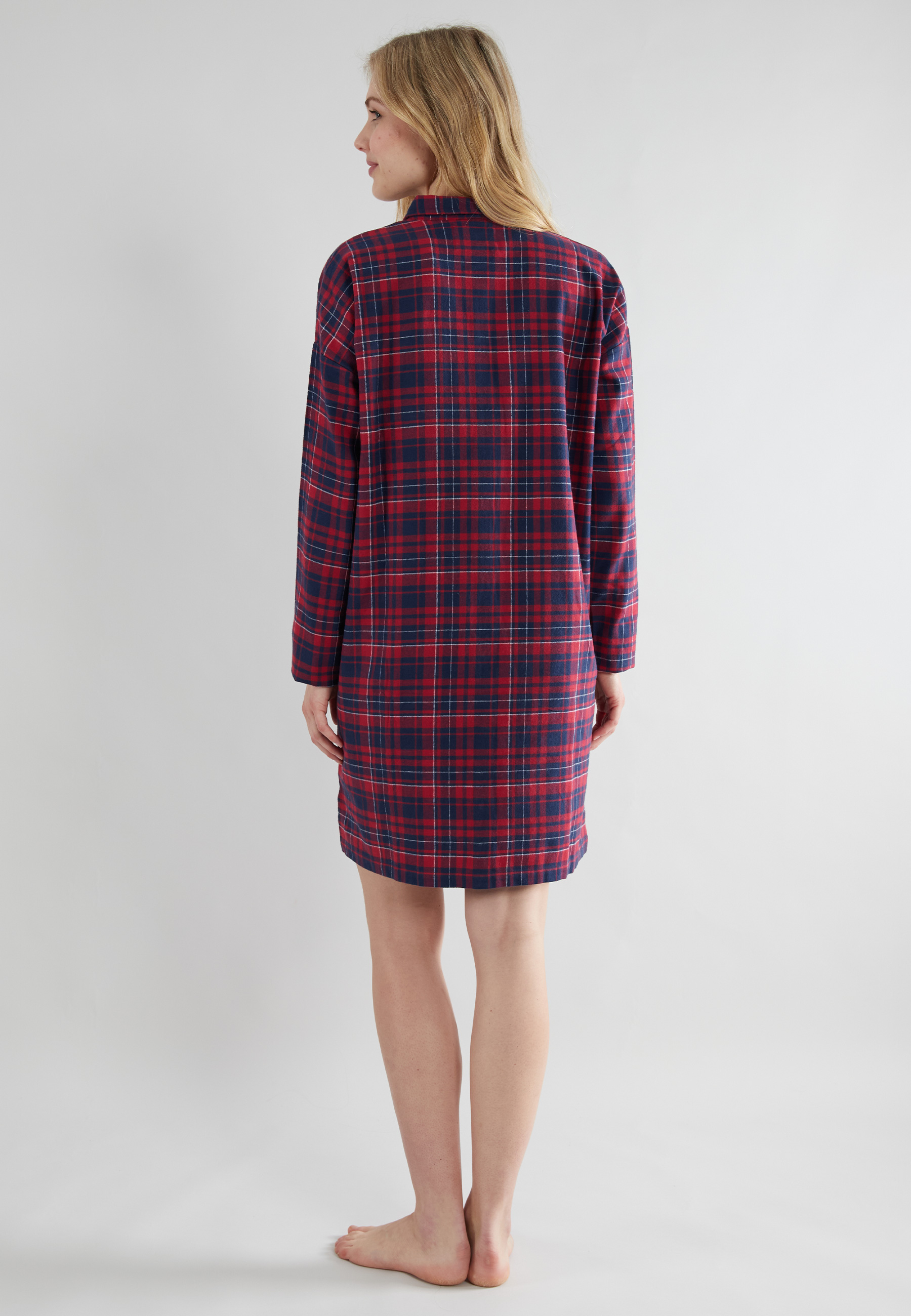 TOM TAILOR Damen Nachthemd rot kariert