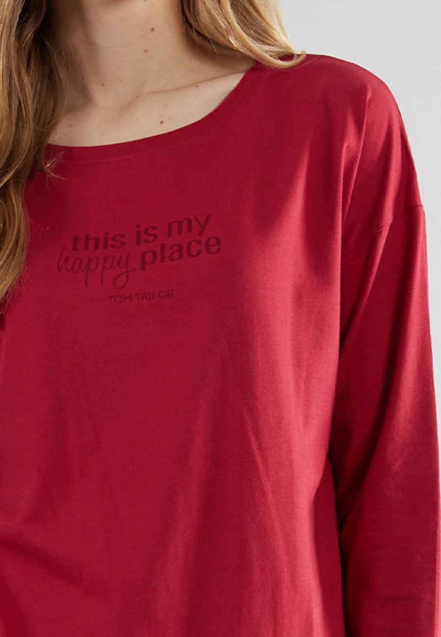 TOM TAILOR Damen Pyjama rot kariert