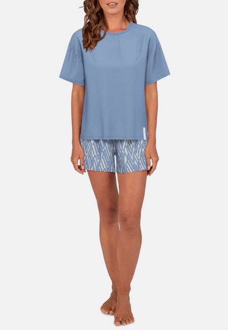TOM TAILOR Damen Shorty blau bedruckt