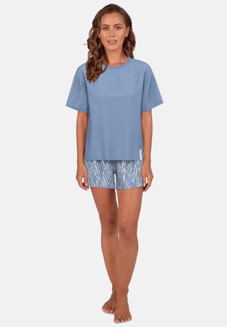 TOM TAILOR Damen Shorty blau bedruckt