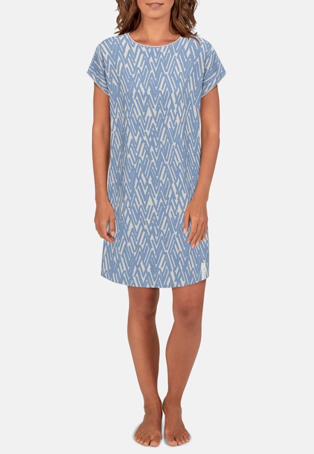 TOM TAILOR Damen Nachthemd blau bedruckt