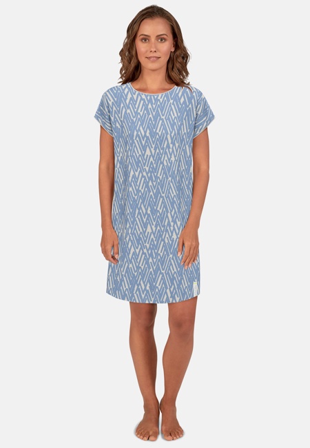 TOM TAILOR Damen Nachthemd blau bedruckt