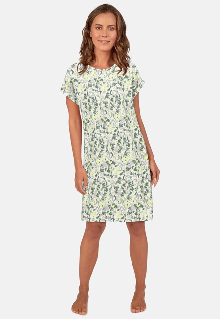 TOM TAILOR Damen Nachthemd grün bedruckt