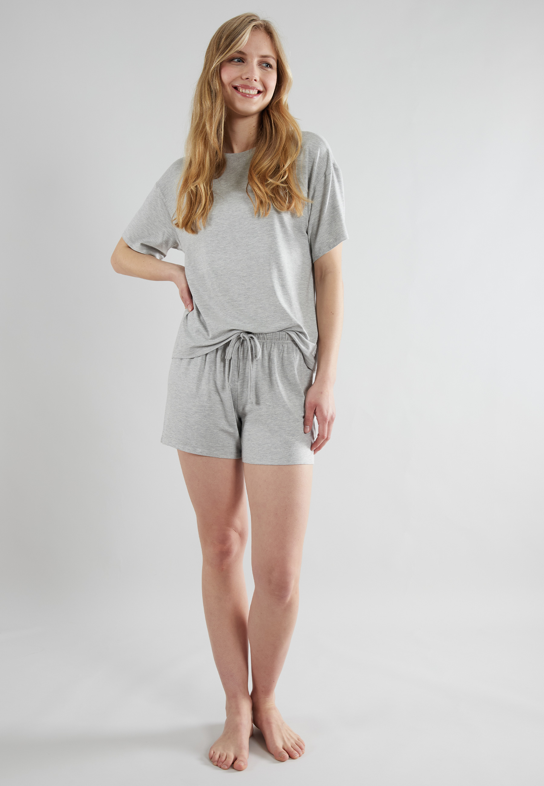 TOM TAILOR Damen Shorty grau melange