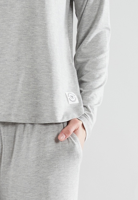 TOM TAILOR Damen Pyjama grau melange