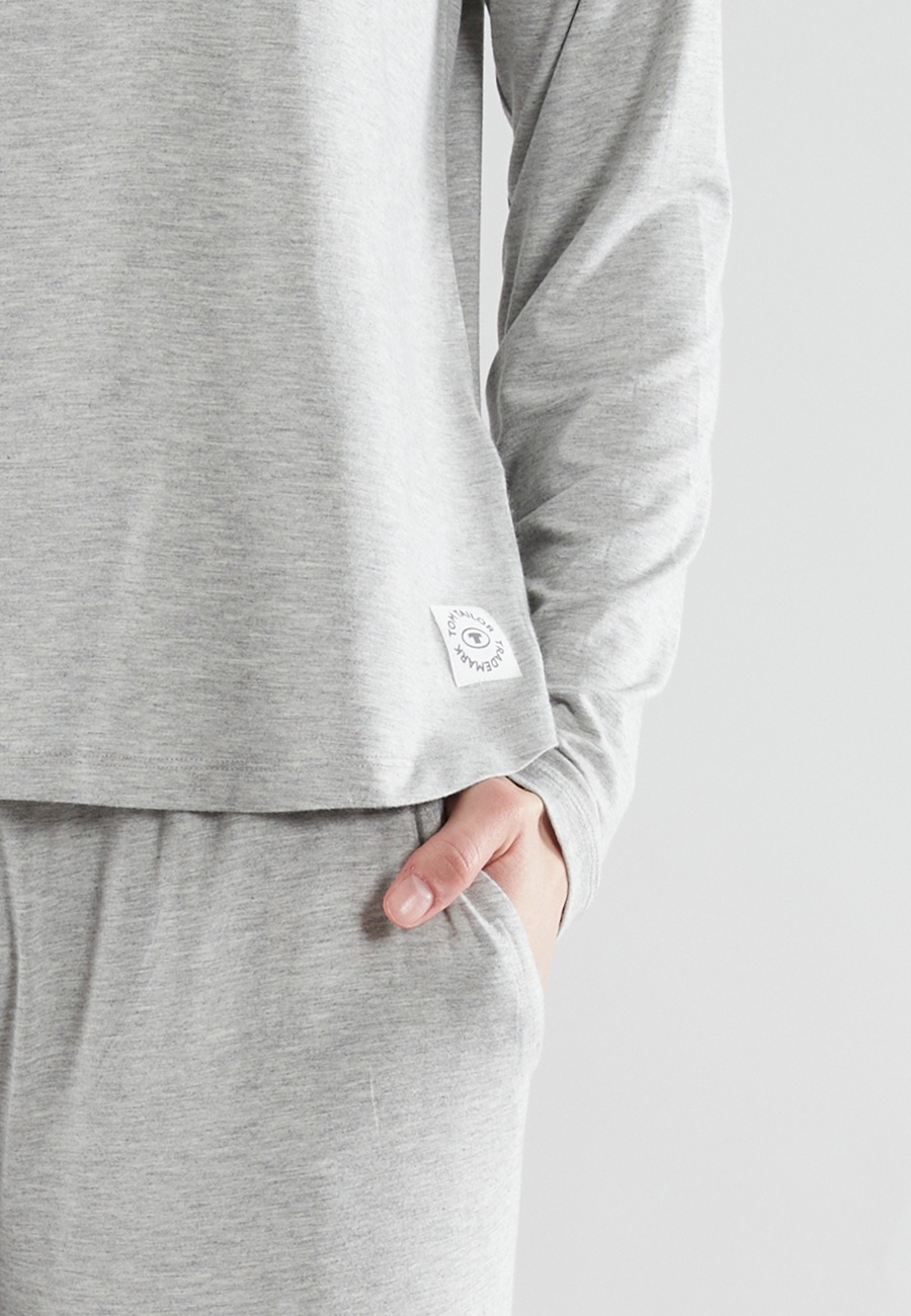 TOM TAILOR Damen Pyjama grau melange