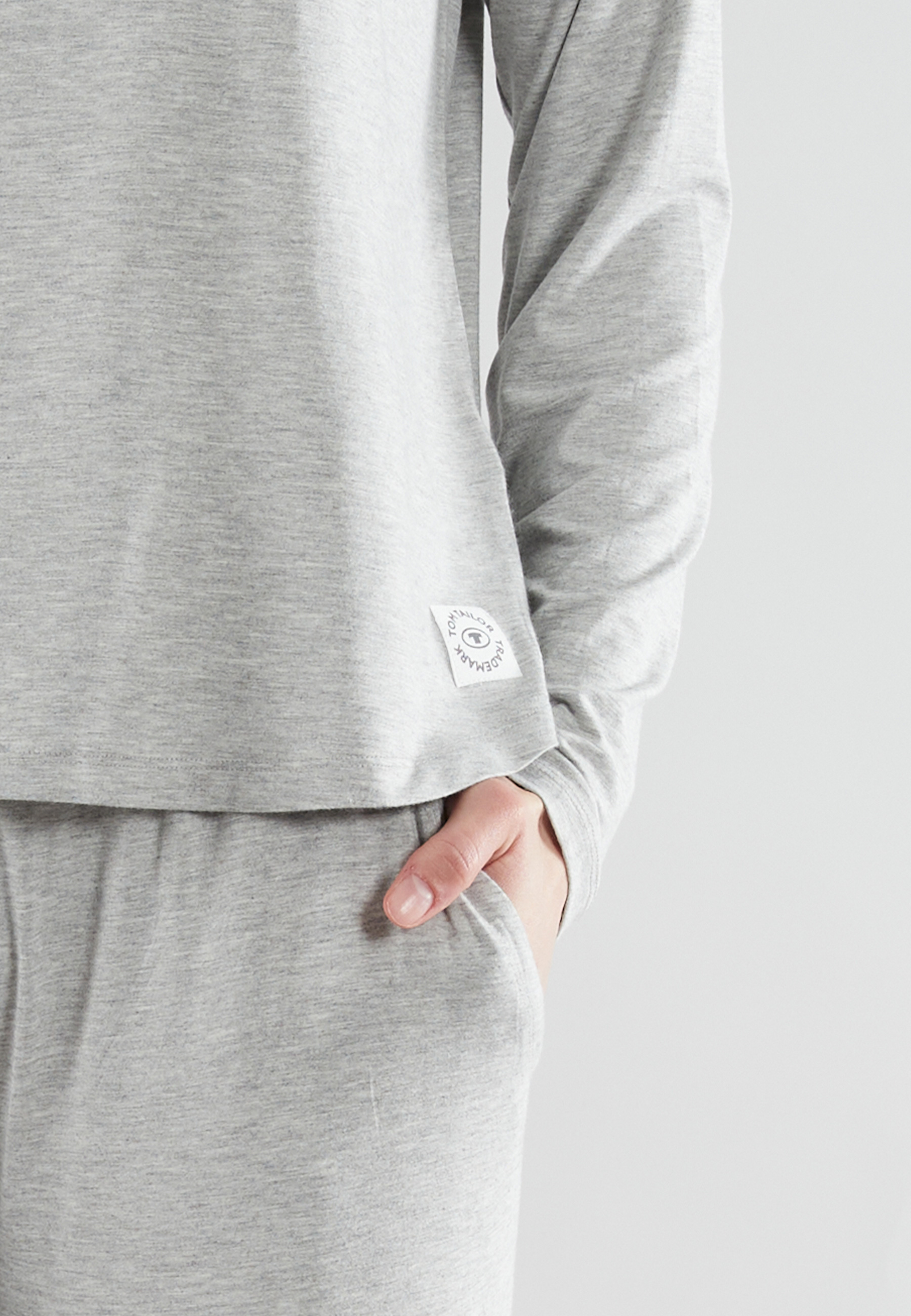 TOM TAILOR Damen Pyjama grau melange
