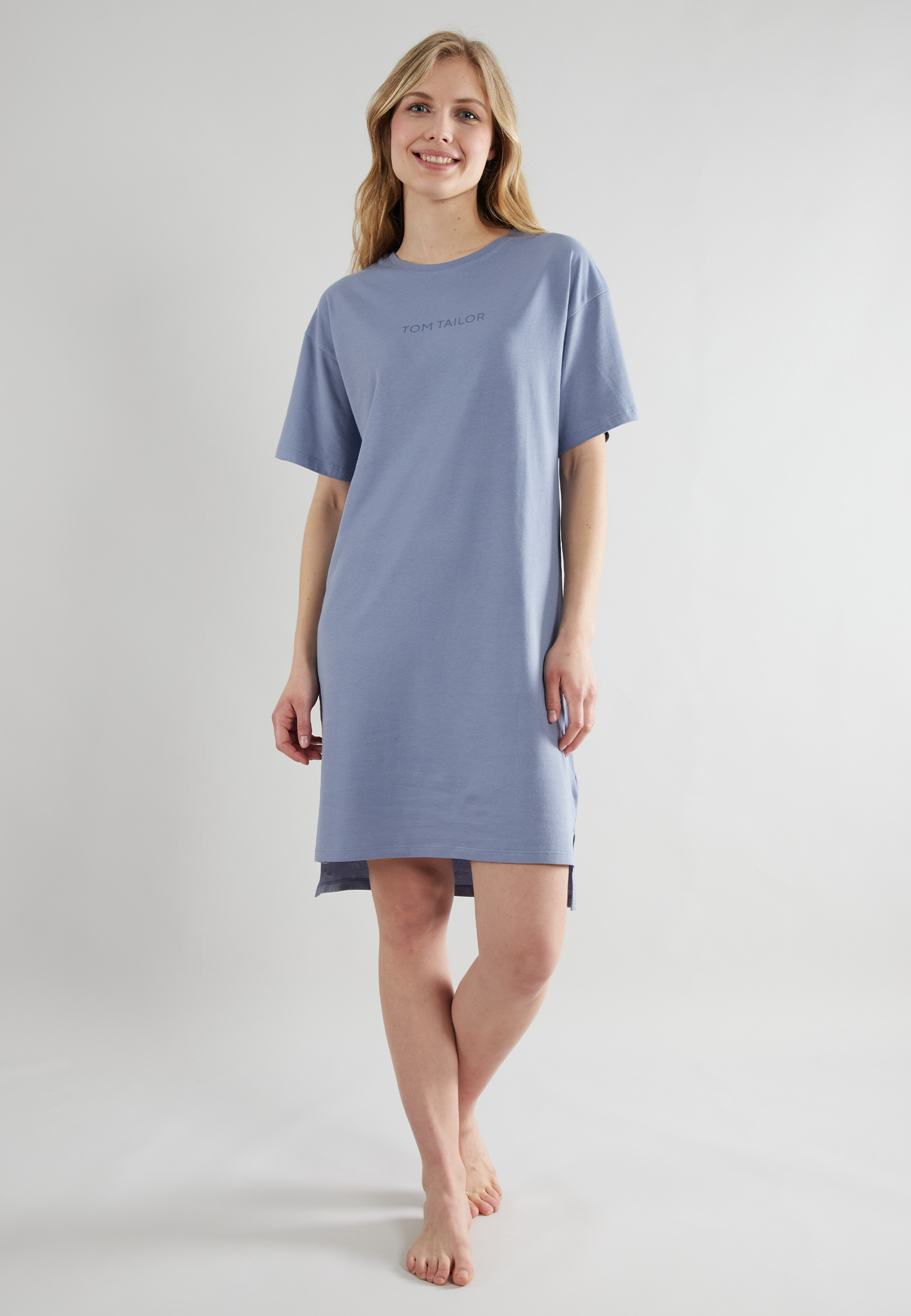 TOM TAILOR Damen Nachthemd blau uni