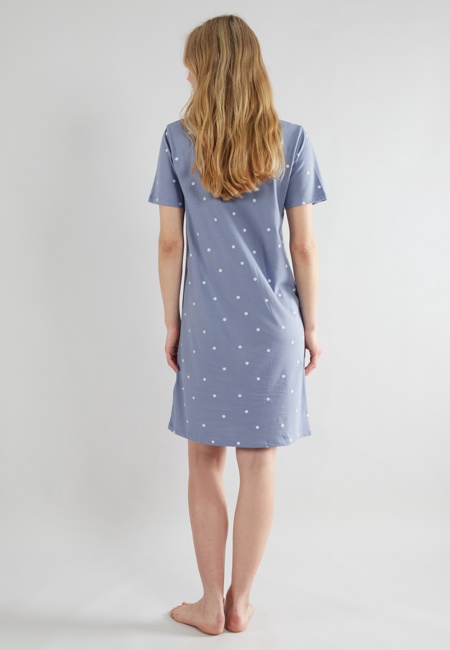 TOM TAILOR Damen Nachthemd blau gepunktet