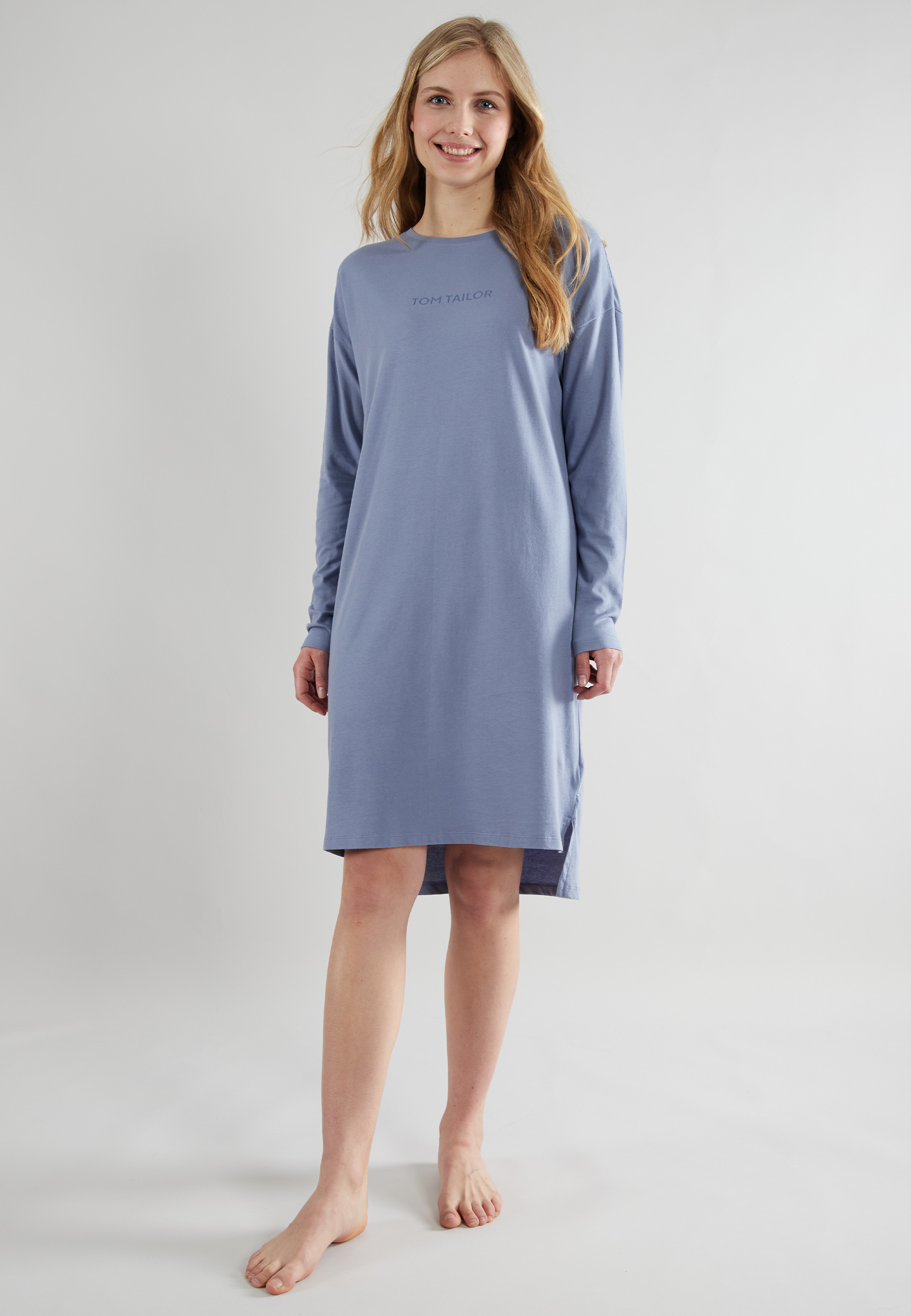 TOM TAILOR Damen Nachthemd blau uni