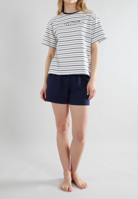 TOM TAILOR Damen Shorty blau quergestreift