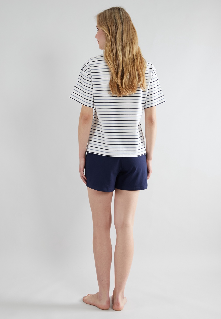 TOM TAILOR Damen Shorty blau quergestreift