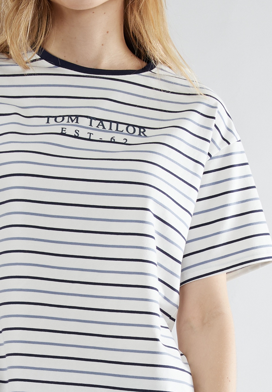 TOM TAILOR Damen Shorty blau quergestreift