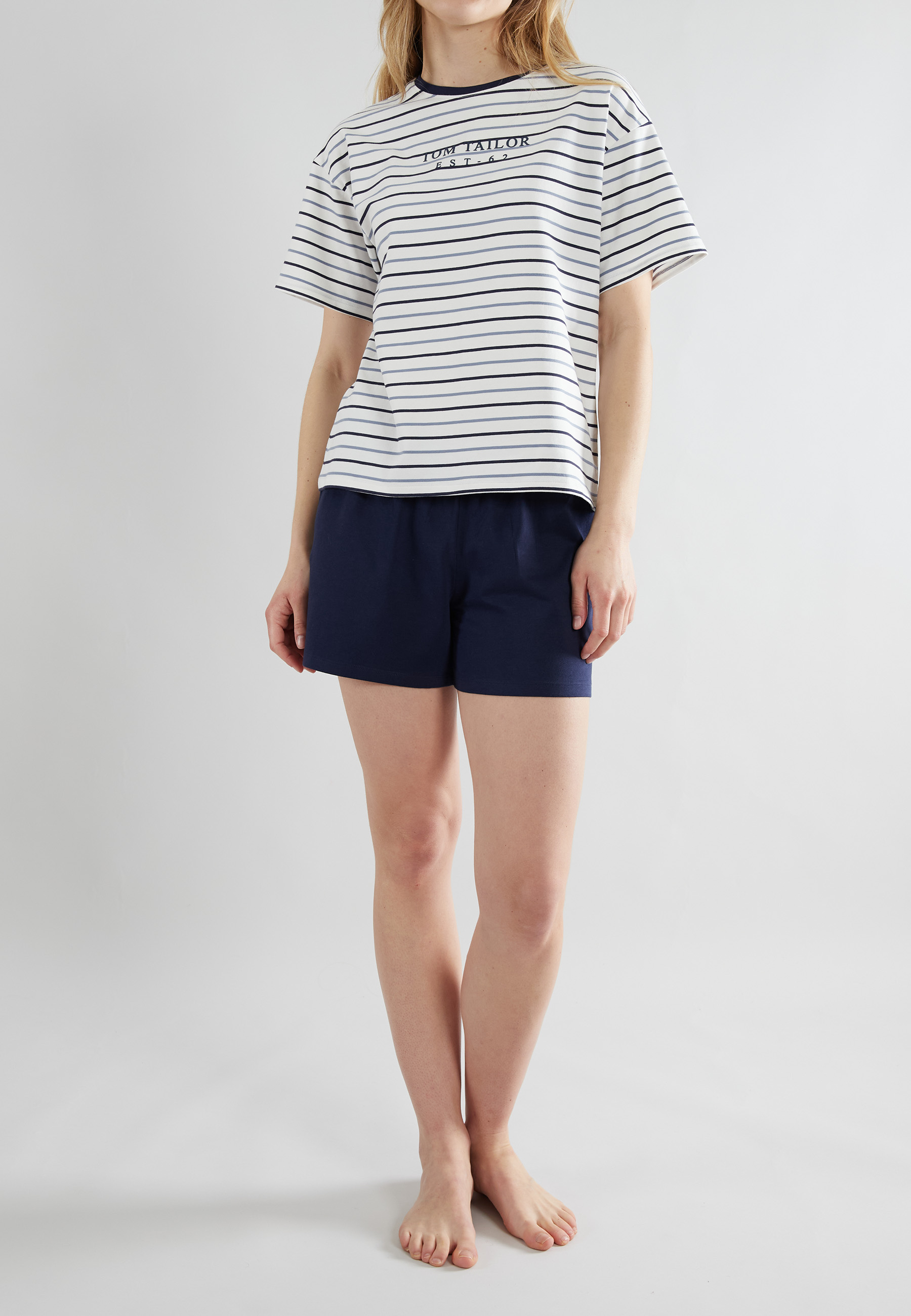 TOM TAILOR Damen Shorty blau quergestreift