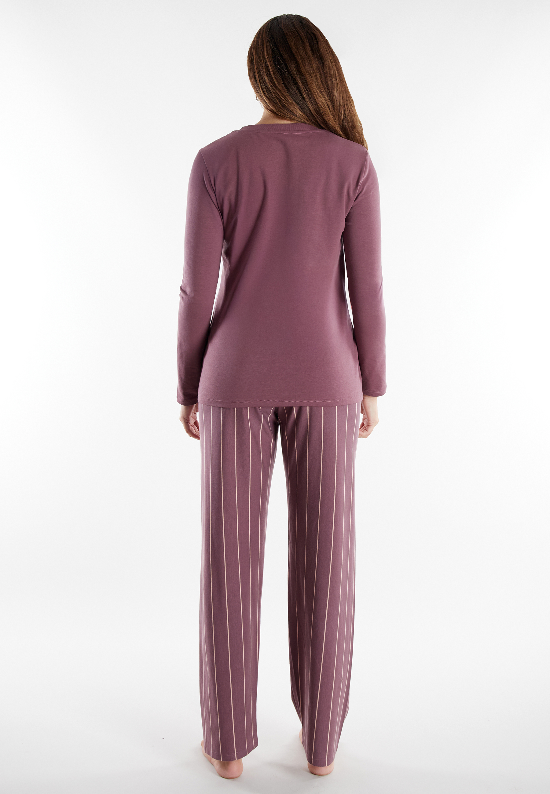 TOM TAILOR Damen Pyjama lila bedruckt