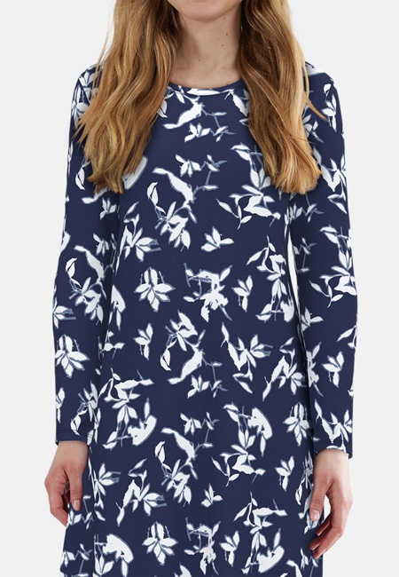 TOM TAILOR Damen Nachthemd blau bedruckt