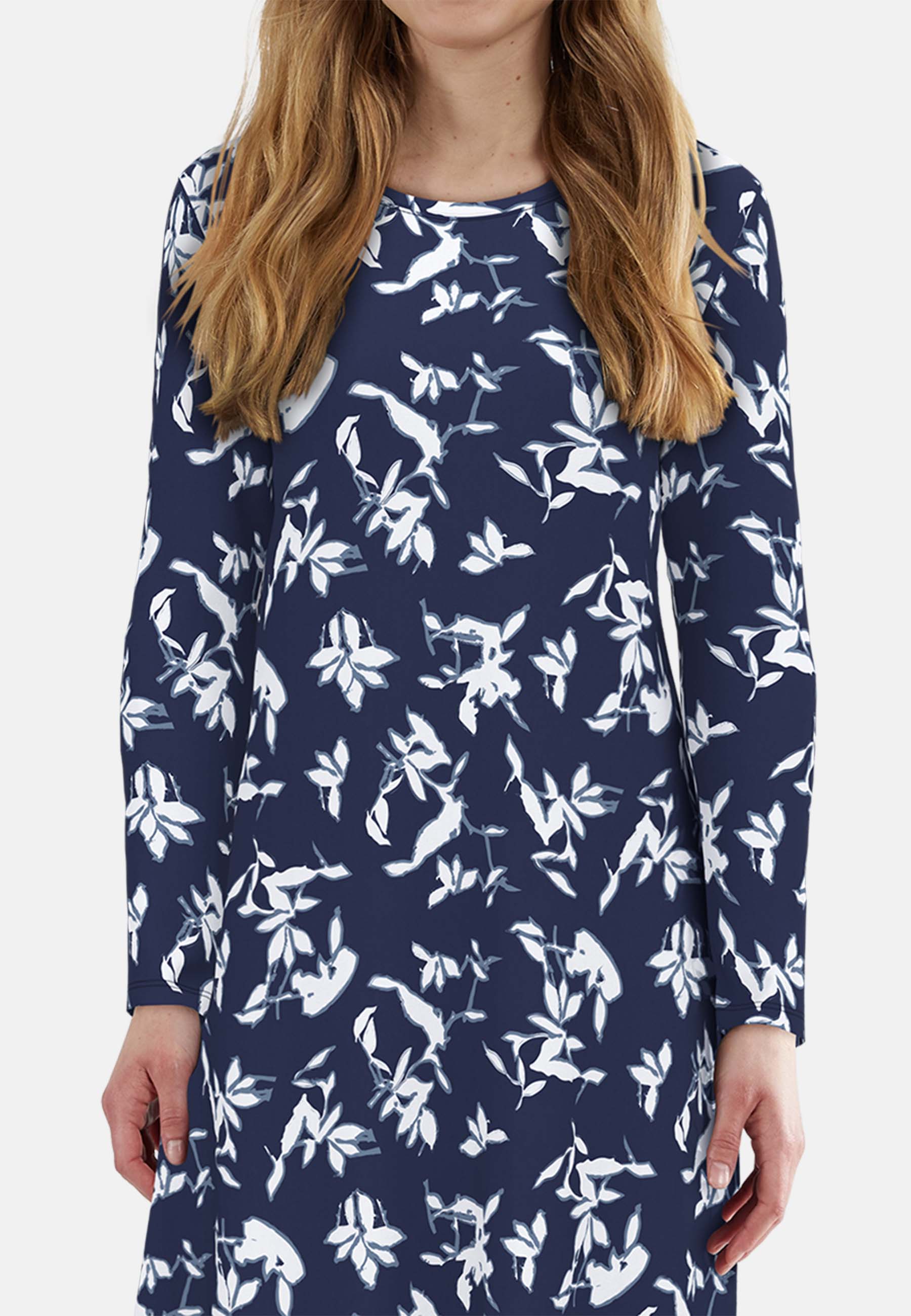 TOM TAILOR Damen Nachthemd blau bedruckt