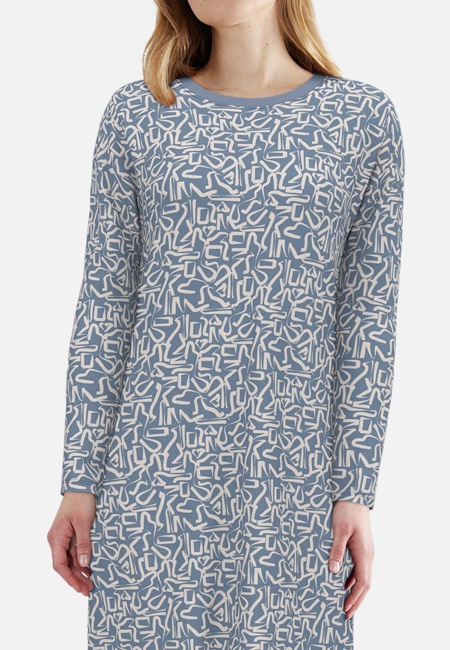 TOM TAILOR Damen Nachthemd blau bedruckt