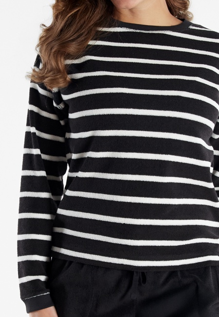 TOM TAILOR Damen Trainingsanzug grau quergestreift