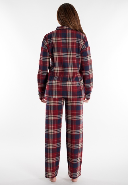TOM TAILOR Damen Pyjama rot kariert