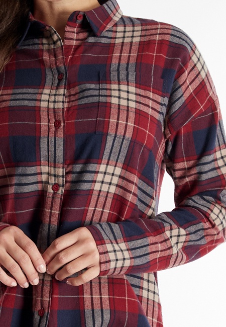 TOM TAILOR Damen Pyjama rot kariert
