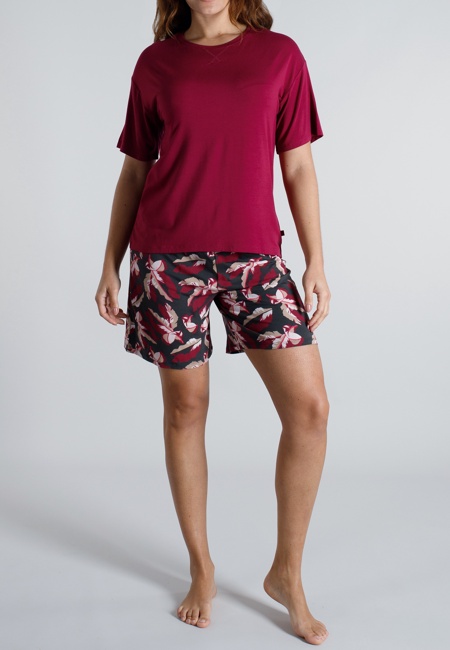 TOM TAILOR Damen Shorty rot bedruckt