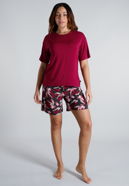 TOM TAILOR Damen Shorty rot bedruckt