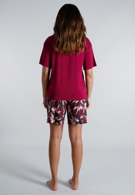 TOM TAILOR Damen Shorty rot bedruckt