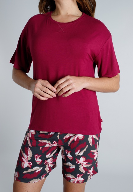 TOM TAILOR Damen Shorty rot bedruckt