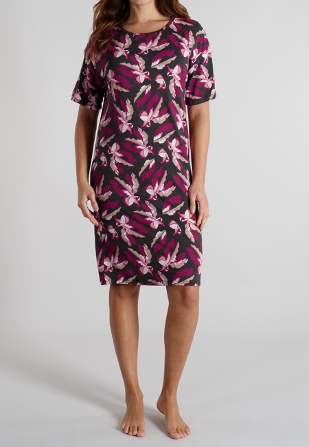 TOM TAILOR Damen Nachthemd rot bedruckt