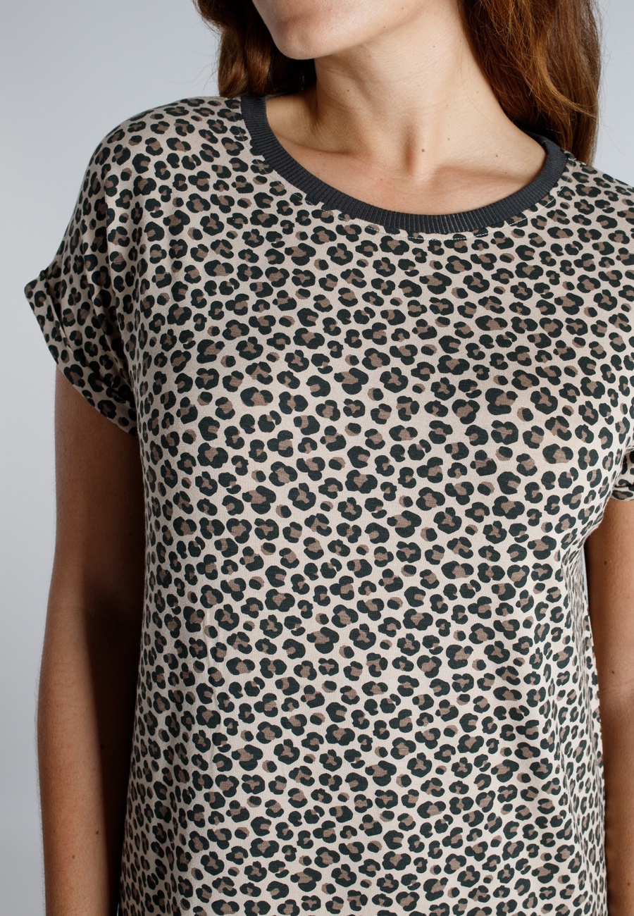 TOM TAILOR Damen Nachthemd braun bedruckt