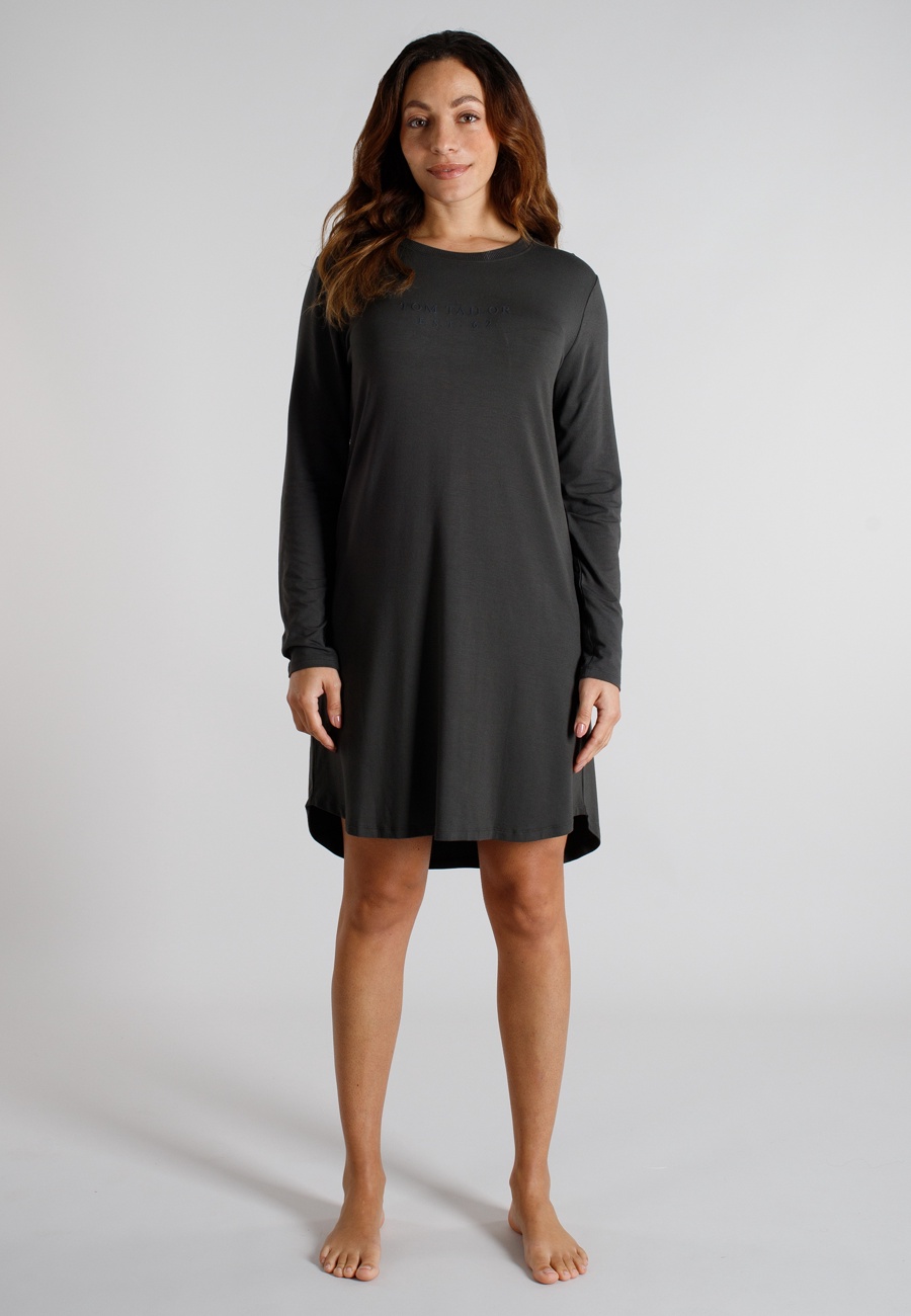 TOM TAILOR Damen Nachthemd grau uni