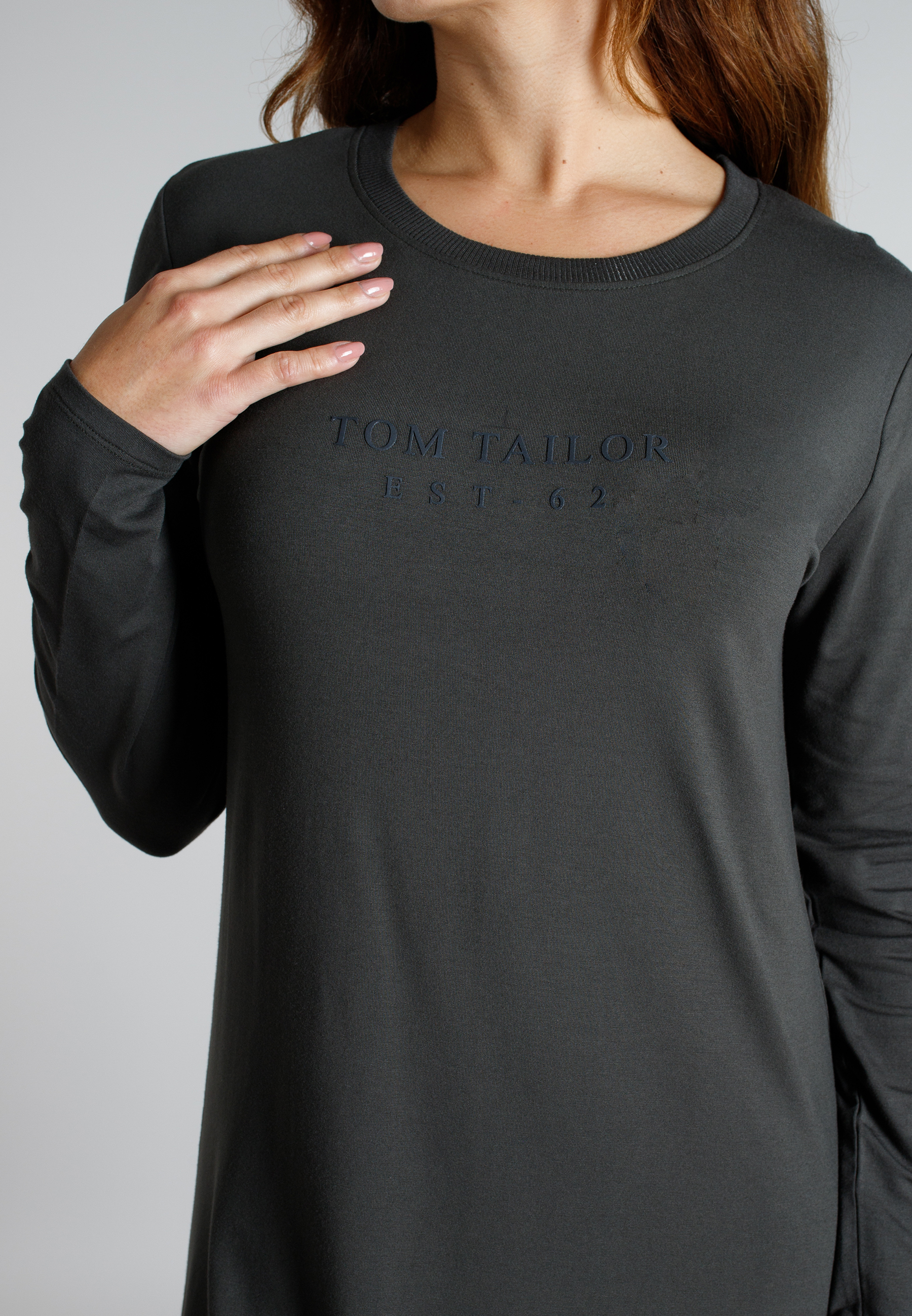 TOM TAILOR Damen Nachthemd grau uni