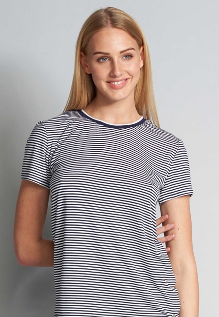 Damen Oberteil blau quergestreift