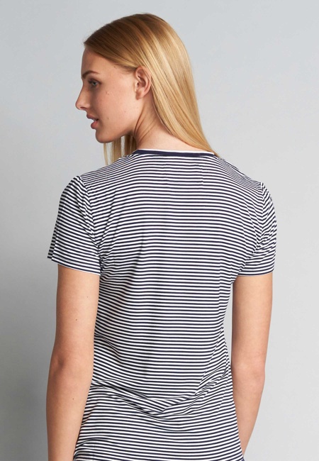 Damen Oberteil blau quergestreift