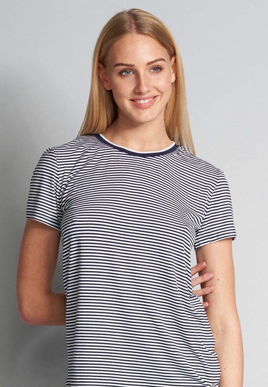 Damen Oberteil blau quergestreift